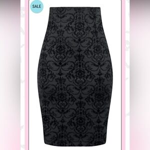 NWT Double Trouble Apparel High Waist Damask Pencil Skirt